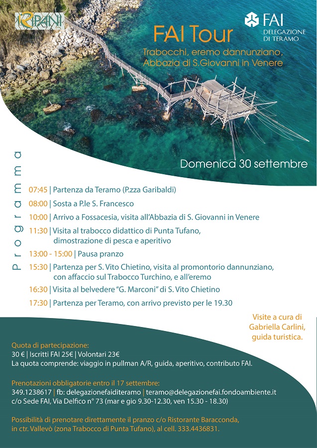 FAI TOUR all’Abbazia di San Giovanni in Venere, ai Trabocchi e all’Eremo dannunziano