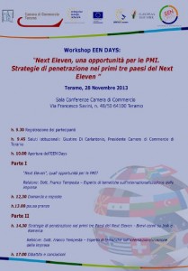 Workshop riguardante l'internazionalizzazione delle PMI, organizzato dalla CCIAA di Teramo